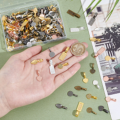 166Pcs 21 Styles Tibetan Style Alloy Glue-On Flat Pad Pendant Bails&nbsp;FIND-GA0005-26