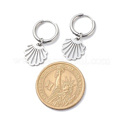 変色しない304ステンレススチール製ダングルフープピアス（女性用）  混合形状  ステンレス鋼色  27~32mm  ピン：0.9mm&nbsp;EJEW-JE05037