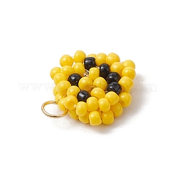 Glass Seed Beaded Smiling Face Charms&nbsp;PALLOY-MZ00635