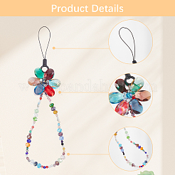 Flower Glass & Crystal Beads Mobile Straps&nbsp;FIND-WH20004-41