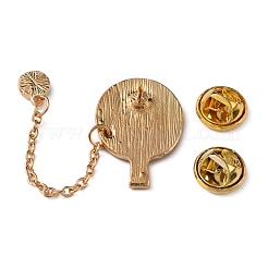 Table Tennis with Chain Dangle Enamel Pin&nbsp;JEWB-TAC0006-33