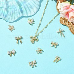 10Pcs 10 Styles Brass Micro Pave Clear Cubic Zirconia Charms&nbsp;KK-CJ0002-52
