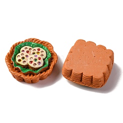 樹脂カボション  ブラウン  食べ物  24~28x21.5~29x10~12mm&nbsp;CRES-M002-09