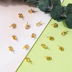 PVD 真空メッキ 304 ステンレス カップ パール ペグ ベイル ピン ペンダント  長持ちメッキ  片穴パーツ用  ゴールドカラー  7x3mm  穴：1.5mm  ピン：0.7mm&nbsp;STAS-I120-56-G
