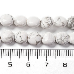 天然石ハウライトビーズ連売り  フラットラウンド  7.5~8x4.5~5mm  穴：1.2mm  約50~51個/連  14.57~15.35インチ（37~39cm）&nbsp;G-T047-A03-01