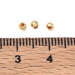 真鍮ビーズ  ラウンド  長持ちメッキ  鉛フリー＆カドミウムフリー  14KGP本金メッキ  2.5mm  穴：1mm&nbsp;KK-CBA79F3-01G-A