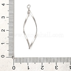 925 Sterling Silver Twisted Leaf Outline Connector Charms&nbsp;STER-R010-01P