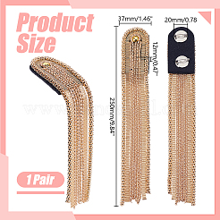 2Pcs Iron Tassel Chain Shoulder Epaulettes&nbsp;DIY-HY0003-58G