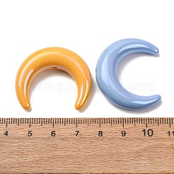 UVメッキ不透明アクリルビーズ  虹色の  ムーン  ミックスカラー  33.5x28.5x9.5mm  穴：3mm&nbsp;AC-CBA10E3-01