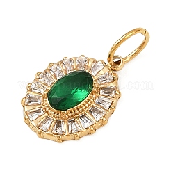 304 Stainless Steel Micro Pave Cubic Zirconia Pendants&nbsp;LS-STAS-K307-10G
