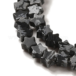 天然石スノーフレークオブシディアンビーズ連売り  スター  4x4.5x2mm  穴：0.8mm  約102個/連  15.35インチ（39cm）&nbsp;G-G085-B37-01