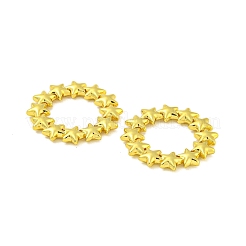 304ステンレススチールリンクリング  スターリング  18KGP本金メッキ  24x3mm  内径：13mm&nbsp;STAS-Z085-07G