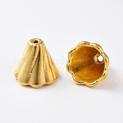 チベット風ビーズキャップ  ゴールドカラー  カドミウムフリー＆鉛フリー  13x12mm  穴：2mm  内径：10mm&nbsp;EA10181Y-G