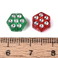 プラスチック製の六角形ビーズ  シルバーライン入り  ミックスカラー  8~8.5x9x4mm  穴：1.5mm  約2777個/500g&nbsp;KY-Q002-11