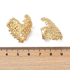 304ステンレススチールスタッドピアス  イオンプレーティング（ip）  編まれた心  14KGP本金メッキ  25x28.5mm&nbsp;EJEW-G423-23G