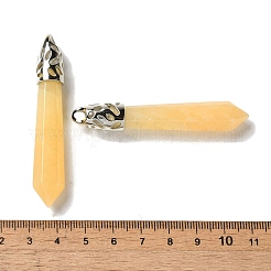 Natural Yellow Jade Pointed Big Pendants&nbsp;G-Z055-01P-19