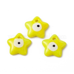 手作りナザールボンジュウランプワークペンダント  星のチャーム  ミックスカラー  23.5~24x24~25x5~6.5mm  穴：2.5~3mm&nbsp;LAMP-I026-12