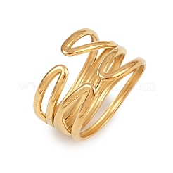304 Stainless Steel Adjustable Open Cuff Rings for Women&nbsp;LS-RJEW-K299-02G