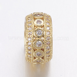 Brass Micro Pave Cubic Zirconia Beads&nbsp;ZIRC-G125-43G