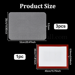 4Pcs 2 Styles Rectangle Silicone Non-slip Mat&nbsp;AJEW-NB0009-57A