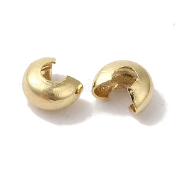 真鍮製つぶし玉カバーカシメ玉カバー  鉛フリー＆カドミウムフリー  24KGP本金メッキ  4x2mm  穴：1.5mm&nbsp;X-KK-K383-07C-G