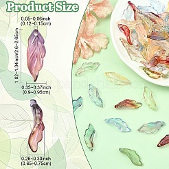 180Pcs 6 Colors Baking Paint Transparent Glass Pendants&nbsp;DGLA-YW0001-68