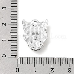 合金エナメルチャーム  フクロウのチャーム  ラインストーン付き  プラチナ  20x15.5x5mm  穴：2mm&nbsp;FIND-B067-01B-P