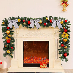 ポリアミドグリッターの蝶結び  クリスマスツリーパーティーの飾り  銀  240x243x22mm&nbsp;DIY-TAC0051-010B