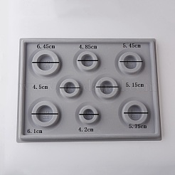 8サイズのプラスチック製の長方形のブレスレットのデザインボード  群がる  13.70x10.24x0.63インチ  濃いグレー&nbsp;TOOL-D052-01