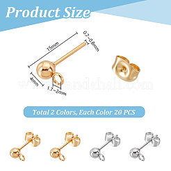 304ステンレススチールスタッドピアス金具  ミックスカラー  40個/箱&nbsp;STAS-PH0018-58