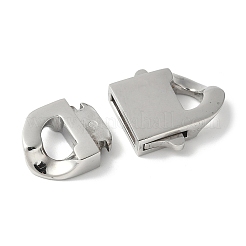 316サージカルステンレススチール製バヨネットクラスプ  オーバル  ステンレス鋼色  35x21x5.5mm  穴：5.5x8mm&nbsp;STAS-H234-01P-04