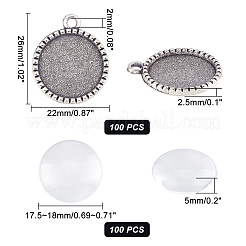 200Pcs DIY Half Round Pendant Making Kits&nbsp;DIY-AR0001-38AS