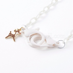 Mixed Shapes Christmas Theme Personalized ABS Plastic Cable Chain Necklaces&nbsp;NJEW-JN03401