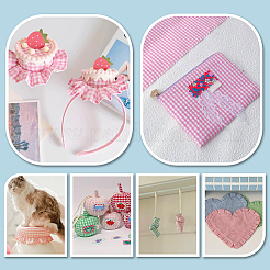 タータンポリエステル生地  服装アクセサリー  ショッキングピンク  2000x1500x0.2mm&nbsp;DIY-WH0816-561D