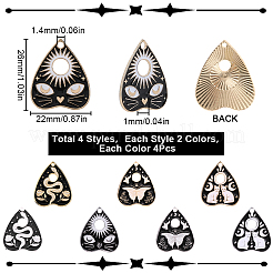 32Pcs 8 Styles Alloy Enamel Pendants&nbsp;ENAM-SC0005-13B