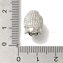 Buddha Head Rack Plating Brass Micro Pave Clear Cubic Zirconia Beads&nbsp;KK-U019-12P