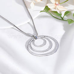 合金1リングペンダントロングネックレス3個、女性用  プラチナ  32.17インチ（81.7cm）&nbsp;NJEW-LP0002-93