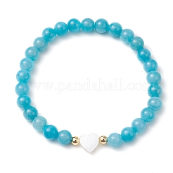 3Pcs 3 Styles Natural Dyed Malaysia Jade Beads Stretch Bracelets Sets&nbsp;BJEW-JB11009