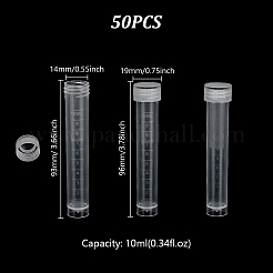 50Pcs Clear Graduated Tube Plastic Bead Containers&nbsp;CON-GA0001-27