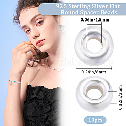 Flat Round 925 Sterling Silver Spacer Beads&nbsp;STER-BBC0005-56C-S