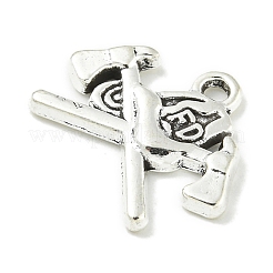 合金のチベット風チャーム  鉛フリー＆カドミウムフリー  斧の形  アンティークシルバー  15x20x2mm  穴：1.6mm&nbsp;TIBE-I026-6027AS