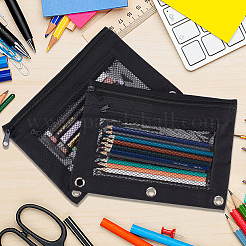 3Pcs Rectangle Polyester Mesh Pen Bags&nbsp;AJEW-CP0008-05