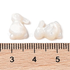 天然ホワイトシェル彫刻カボション  兎  貝殻色  12x8.5x4mm&nbsp;SSHEL-C012-18