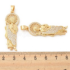 Brass Micro Pave Cubic Zirconia Pendants&nbsp;KK-P250-26G
