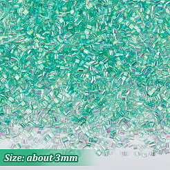 取り外し可能なプラスチックビーズ  ブレスレット ネックレス用  洋服アクセサリー  コラム  ターコイズ  3mm&nbsp;DIY-WH0430-683A-06