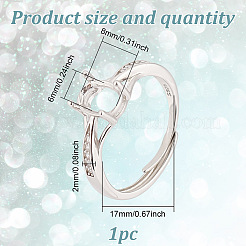 1Pc 925 Sterling Silver Finger Ring Components&nbsp;FIND-GO0002-65