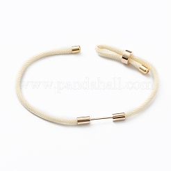 編組ナイロンコードブレスレット作り  真鍮パーツ  乳白色  9-1/2インチ（24cm）  リンク：30x4mm&nbsp;X-MAK-A017-D01-08G