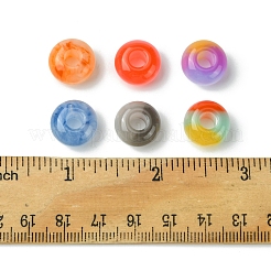 36個3スタイルレジンヨーロピアンビーズ  大穴ビーズ  混合スタイル  ロンデル  ミックスカラー  13.5x8mm  穴：5mm  12個/カラー&nbsp;RESI-FS0001-72