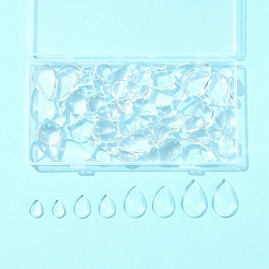 80Pcs 4 Styles Transparent Teardrop Glass Cabochons&nbsp;GGLA-FS0001-08
