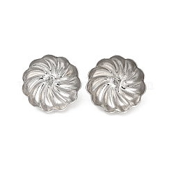 変色しない304ステンレススチールカップペグベイルペンダント  片穴パーツ用  花  ステンレス鋼色  8x10mm  穴：2.5mm  ピン：0.7mm&nbsp;STAS-H214-02P